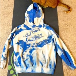Bleach dyed Carmel hoodie